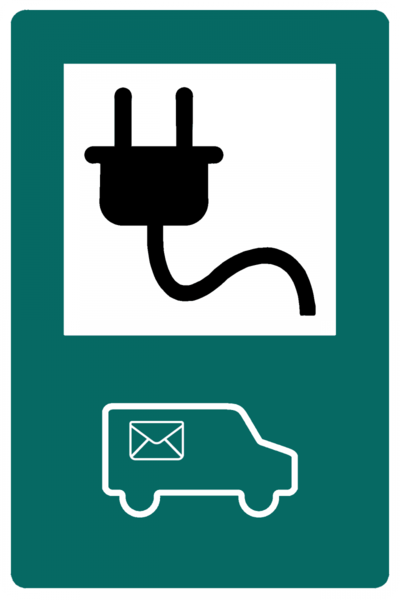 Elektro-Post-Mobil-Tankstellenschild